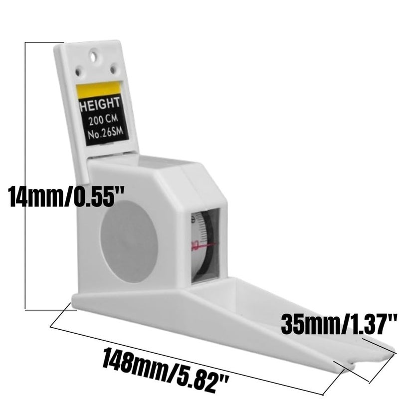 Hilitand Height Measuring Tape, 2 Meters Retractable Adult Child Height Tool Ruler Metal Measuring Tool for Height Measurement(White) - Image 3